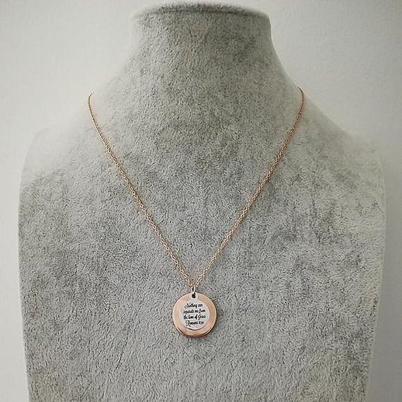 Rose Gold Christian Bible Verse Scripture Necklace - Picture 3 of 3